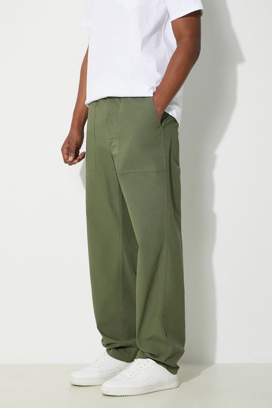 Памучен панталон Engineered Garments Fatigue Pant зелен OR299.CT010