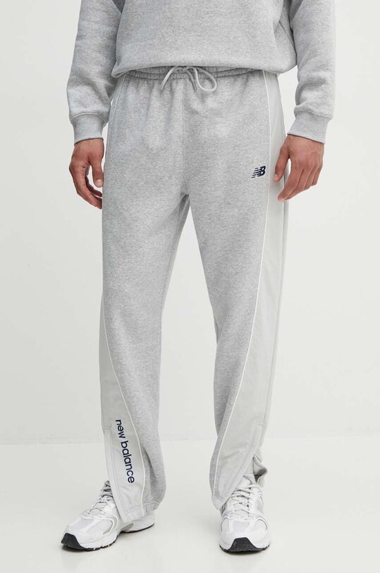 Tepláky New Balance Hoops směs šedá MP41582AGT