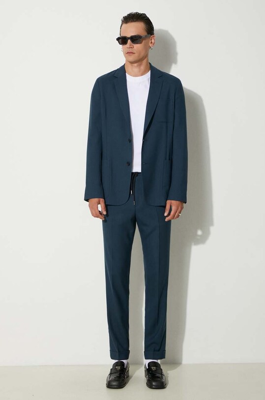 Paul Smith spodnie wełniane M1R.921T.G00001 niebieski AW24