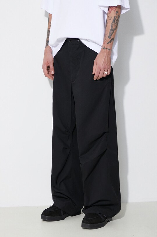Engineered Garments pantaloni in cotone Over Pant nero OR343.ZT156
