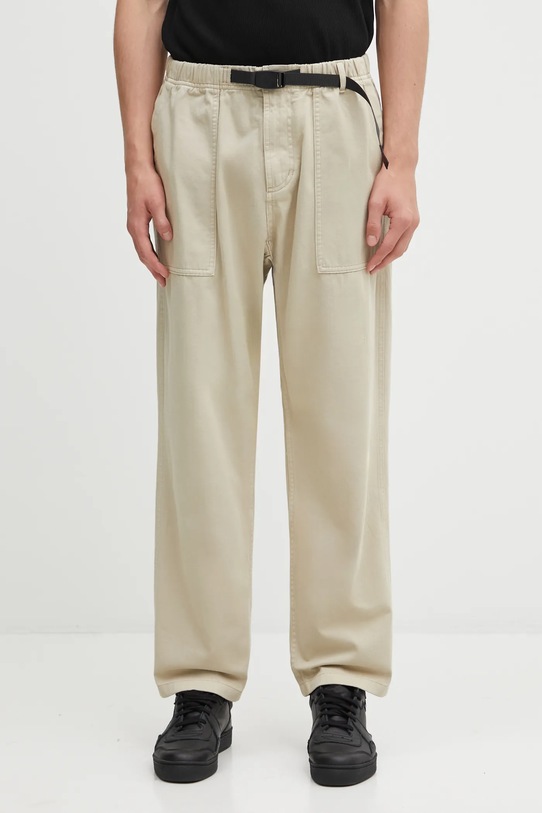 Gramicci spodnie bawełniane Loose Tapered Ridge Pant gładkie beżowy G114.OGT