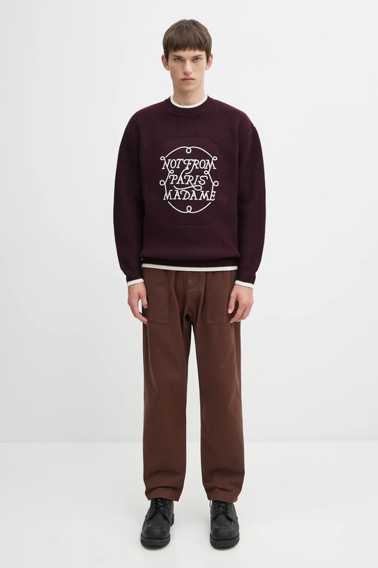 Gramicci spodnie bawełniane Loose Tapered Ridge Pant G114.OGT brązowy