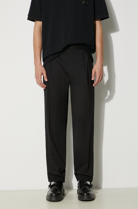 Nohavice s prímesou vlny Neil Barrett čierna MY30151A.Y000.001N