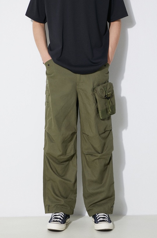 Maharishi spodnie M.A.L.I.C.E. M51 Cargo Pants Cotton Hemp Twill 28 tkanina zielony 5051.OLIVE