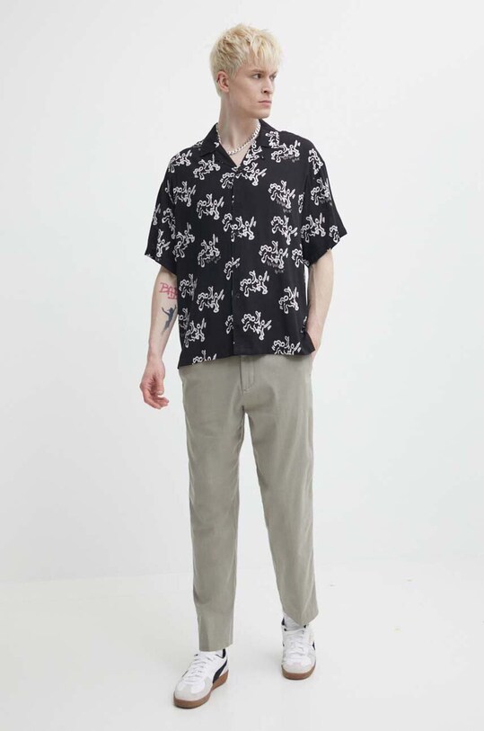 Abercrombie & Fitch pantaloni din amestec de in KI130.4037.332 verde SS24