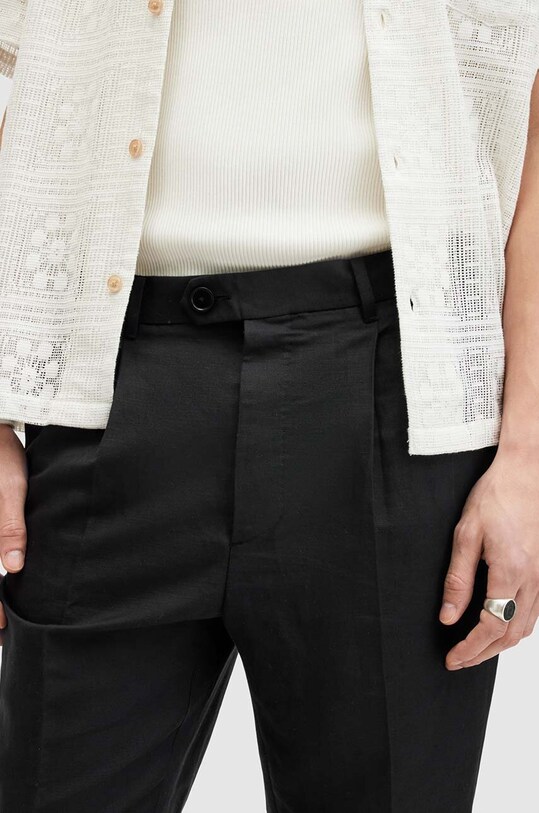 Îmbrăcăminte AllSaints pantaloni din in CROSS TALLIS TROUSER M006TA negru