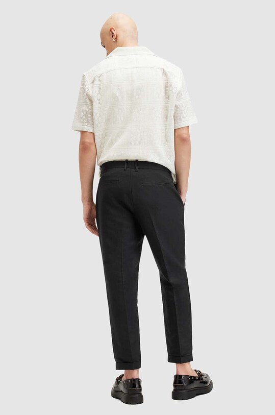 AllSaints pantaloni din in CROSS TALLIS TROUSER M006TA negru