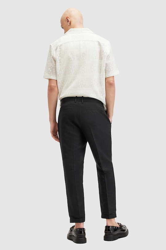 AllSaints vászon nadrág CROSS TALLIS TROUSER M006TA fekete