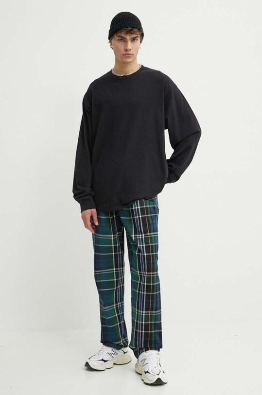 Βαμβακερό παντελόνι Vans VN0008KFBVA1 σκούρο μπλε SS24