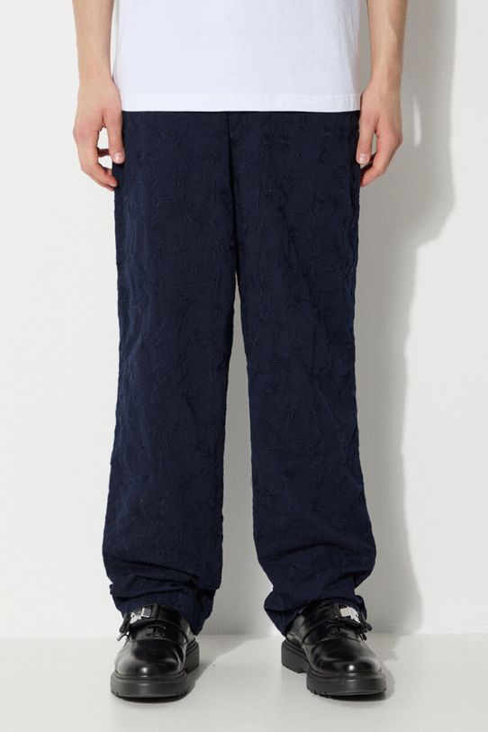 Хлопковые брюки Corridor Floral Embroidered Trouser хлопок тёмно-синий TR0076