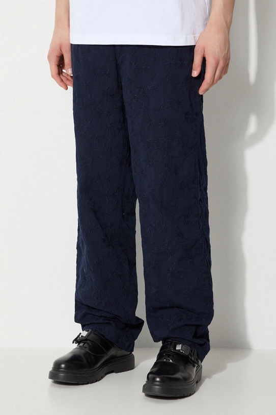 Corridor pantaloni in cotone Floral Embroidered Trouser blu navy TR0076