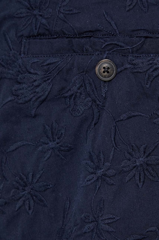 Хлопковые брюки Corridor Floral Embroidered Trouser TR0076 тёмно-синий