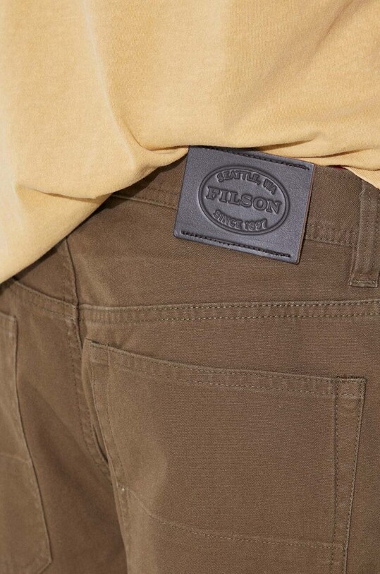 Βαμβακερό παντελόνι Filson Dry Tin 5 Pocket Pant FMPAN0012 πράσινο