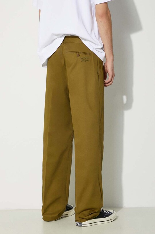 Oblečenie Bavlnené nohavice Maison Kitsuné Relaxed Chino MM01106WW0078 zelená