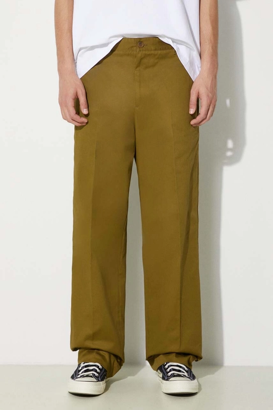 Памучен панталон Maison Kitsuné Relaxed Chino зелен MM01106WW0078