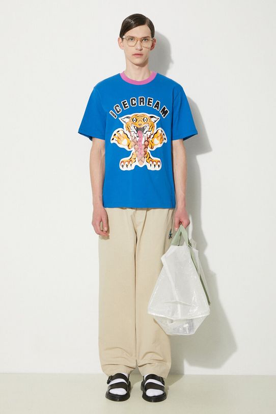 Βαμβακερό παντελόνι ICECREAM Skate Pant ICC003 μπεζ AW24