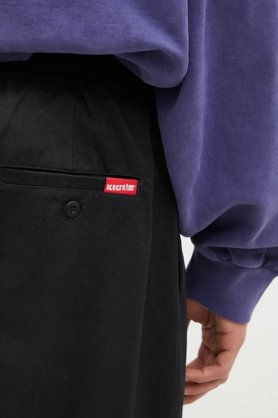 Bavlnené nohavice ICECREAM Skate Pant čierna ICC003
