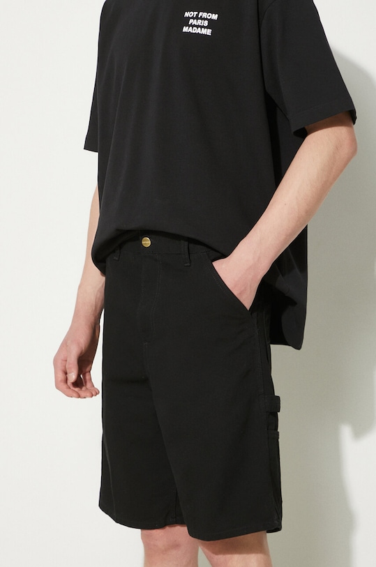Carhartt WIP pantaloni scurti jeans Single Knee Short negru I027942.8902
