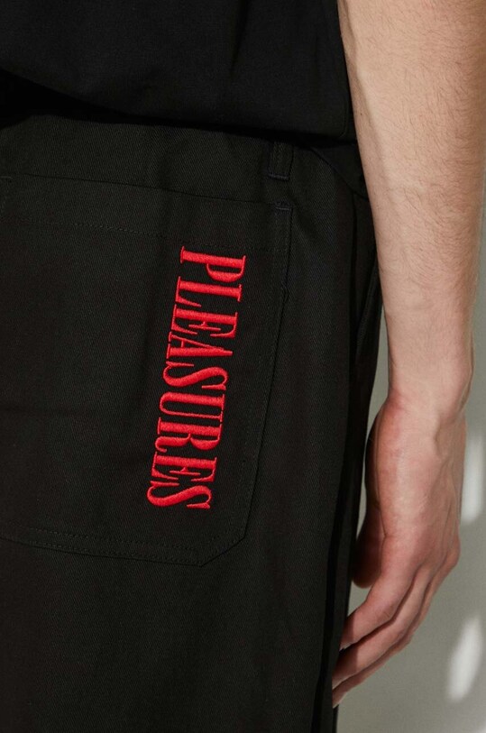 Kalhoty PLEASURES Wander Wide Leg Pants P24SU039.BLACK černá