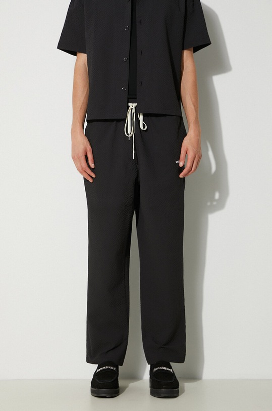 MKI MIYUKI ZOKU pantaloni Seersucker Trousers negru SEERSUCKER.TROUSERS