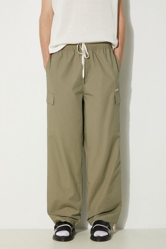 Bavlněné kalhoty MKI MIYUKI ZOKU Ripstop Cargo Trousers látka zelená RIPSTOP.CARGO.TROUSERS