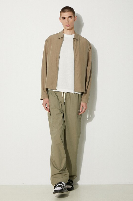 MKI MIYUKI ZOKU pantaloni in cotone Ripstop Cargo Trousers RIPSTOP.CARGO.TROUSERS verde SS24