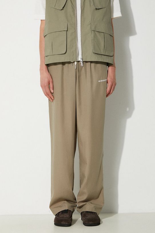 Kalhoty MKI MIYUKI ZOKU Tencel Trousers jednoduchý zelená TENCEL.TROUSERS