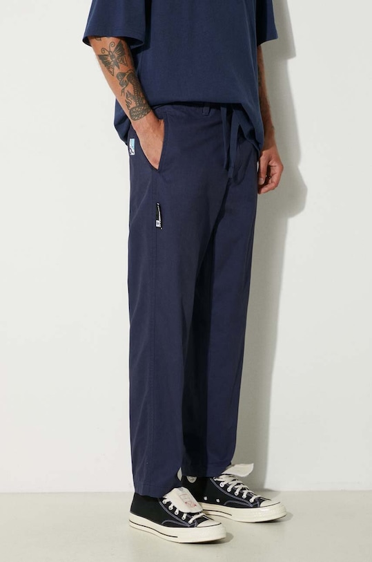 Памучен панталон AAPE тъмносин AAPPTMA677XXM