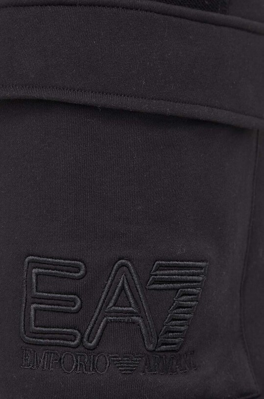 Хлопковые спортивные штаны EA7 Emporio Armani чёрный 3DUP53.PJTKZ