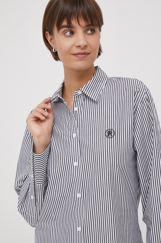 Βαμβακερό φόρεμα Tommy Hilfiger γκρί WW0WW40564