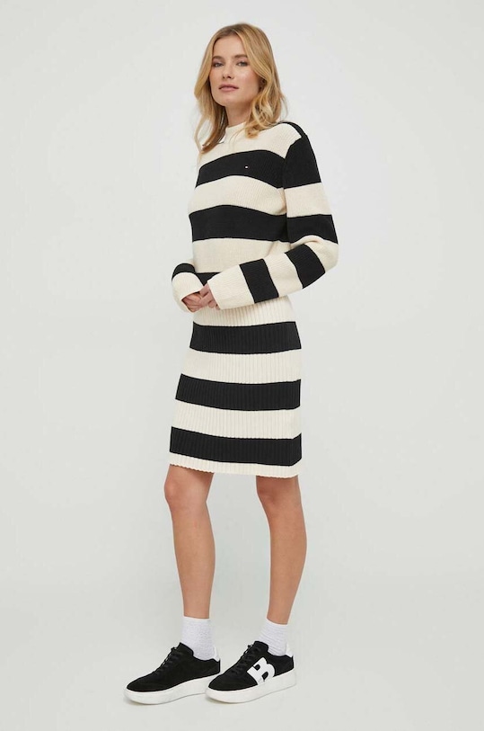 Tommy Hilfiger pamut ruha WW0WW40694 fekete SS24