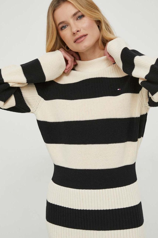 Tommy Hilfiger pamut ruha fekete WW0WW40694