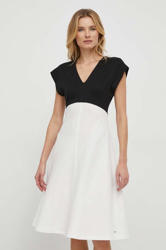 Šaty Tommy Hilfiger mini béžová WW0WW40731