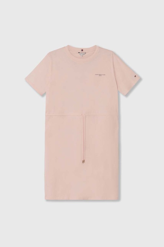 Tommy Hilfiger sukienka bawełniana nadruk różowy WW0WW40734