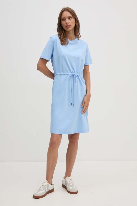 Бавовняна сукня Tommy Hilfiger casual блакитний WW0WW40734