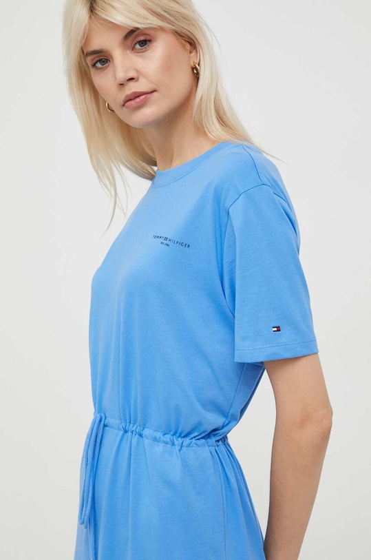 Tommy Hilfiger sukienka bawełniana niebieski WW0WW40734
