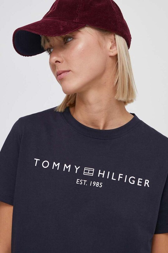 Бавовняна сукня Tommy Hilfiger темно-синій WW0WW41013