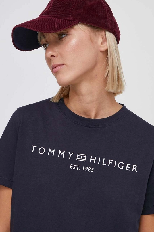 Бавовняна сукня Tommy Hilfiger темно-синій WW0WW41013