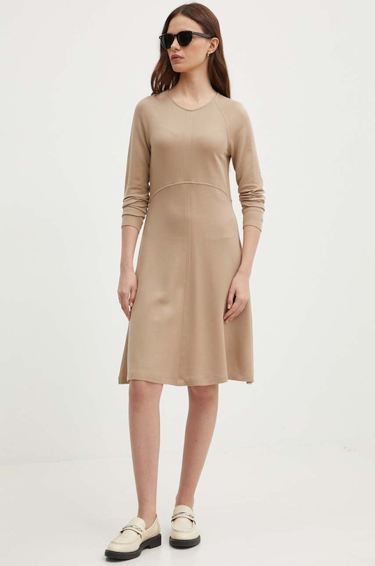 Obleka Tommy Hilfiger WW0WW41147 bež SS24