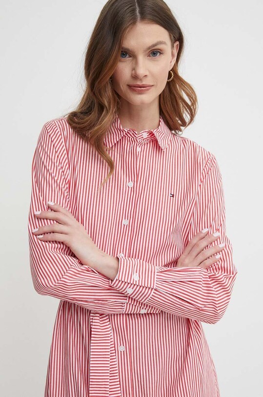 Хлопковое платье Tommy Hilfiger красный WW0WW41001