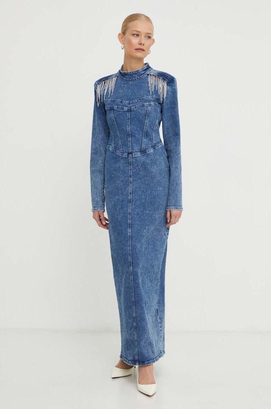 Gestuz rochie din denim maxi albastru 10908469
