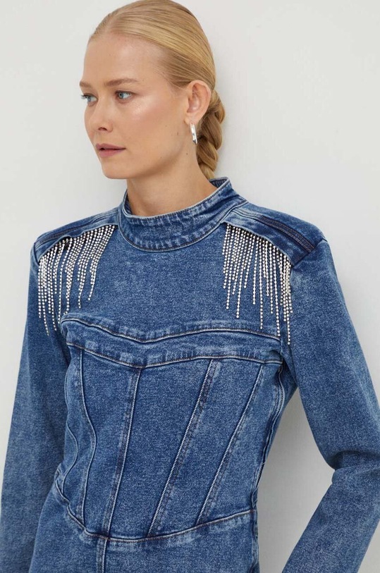 Gestuz rochie din denim albastru 10908469