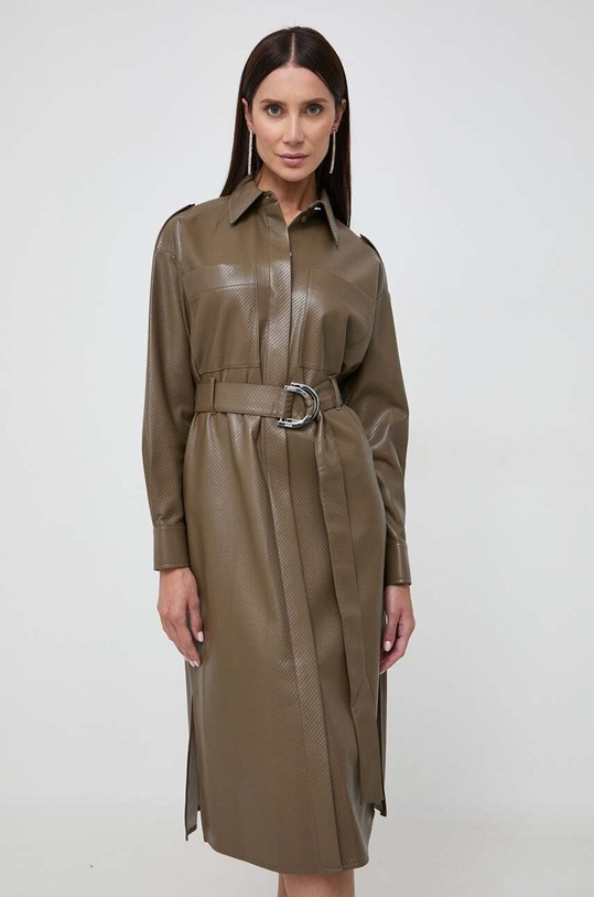 Φόρεμα BOSS μακρύ καφέ 50505962