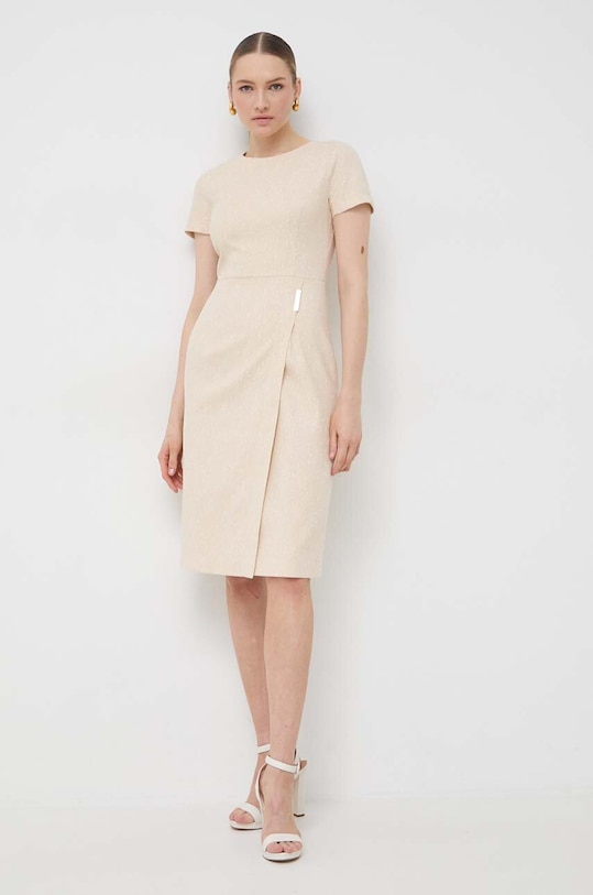 Φόρεμα BOSS εμπριμέ μπεζ 50508809