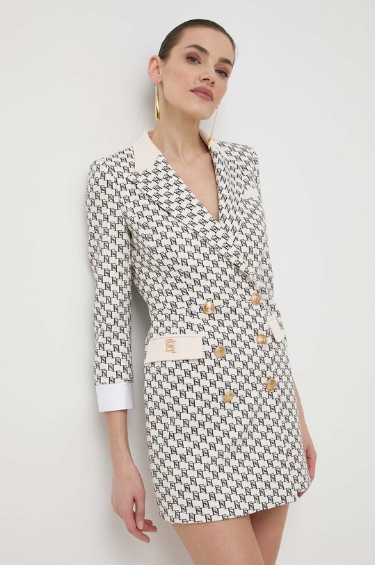 Elisabetta Franchi sukienka wzorzyste beżowy ABS1041E2