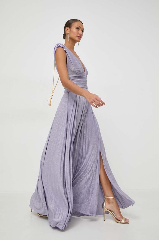 Φόρεμα Elisabetta Franchi μυτερό άκρο μωβ AB56341E2