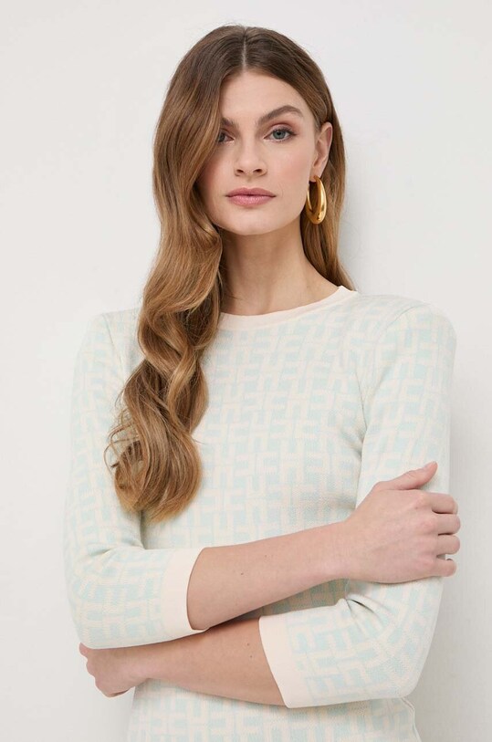 Elisabetta Franchi sukienka beżowy AM54Z41E2