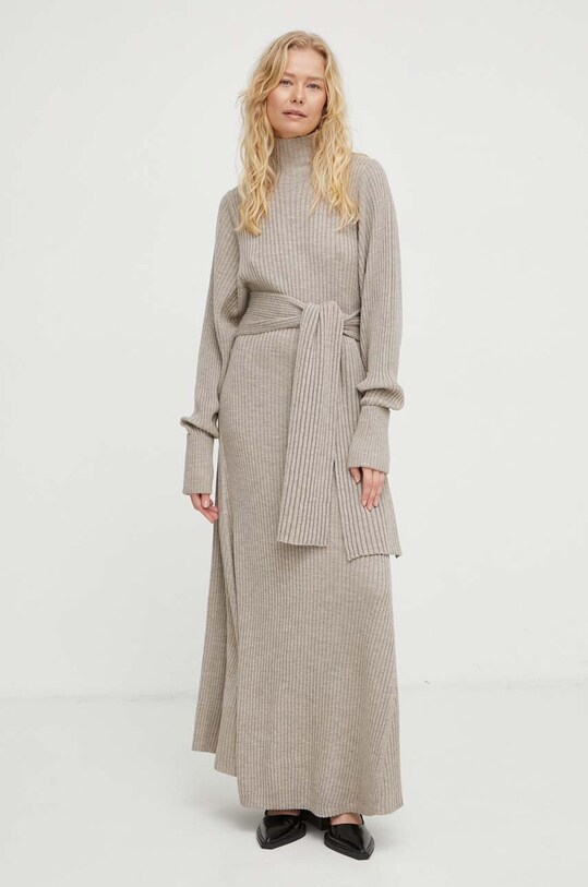 Шерстяное платье By Malene Birger Q72095003 бежевый SS24