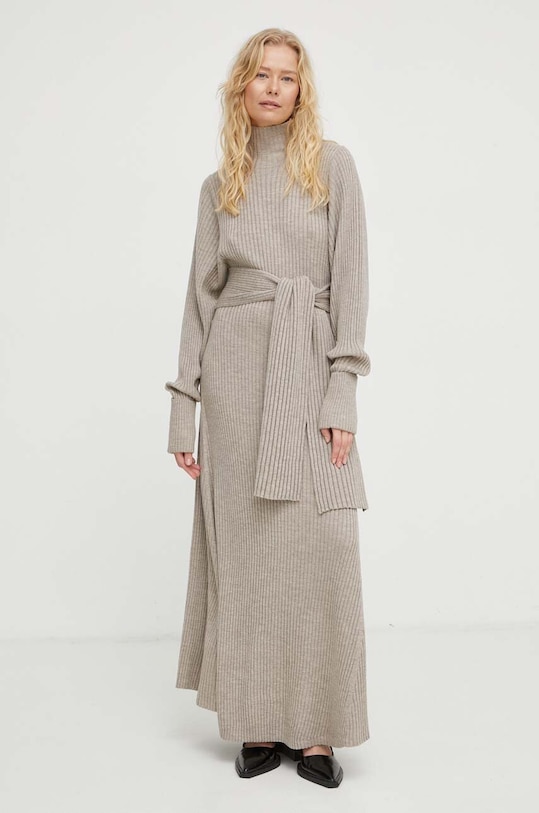 Вовняна сукня By Malene Birger Q72095003 бежевий SS24