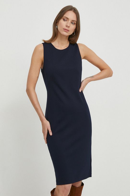Φόρεμα Lauren Ralph Lauren με ελαστάν σκούρο μπλε 250863911
